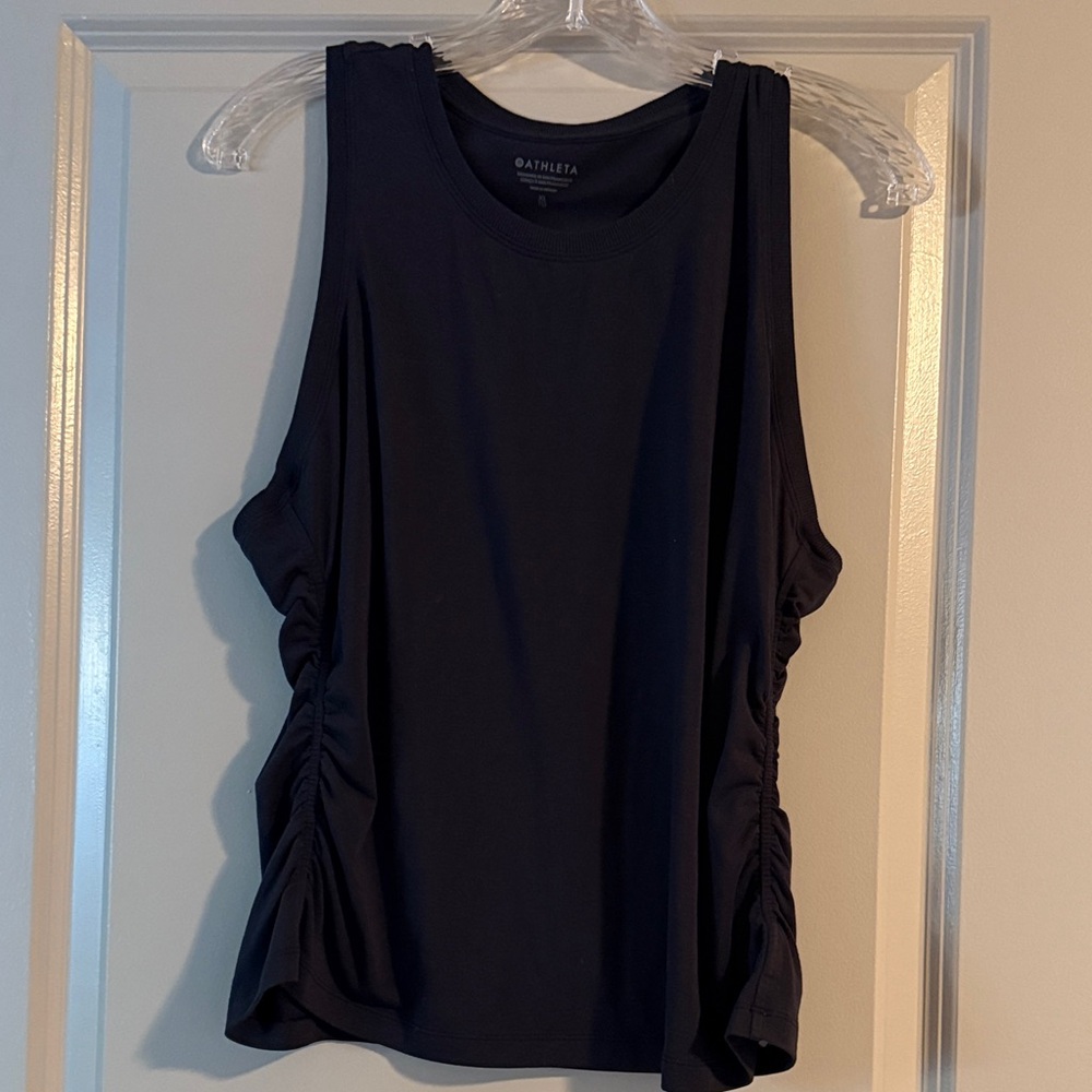 Athleta Women's Black Ruched Tank Top